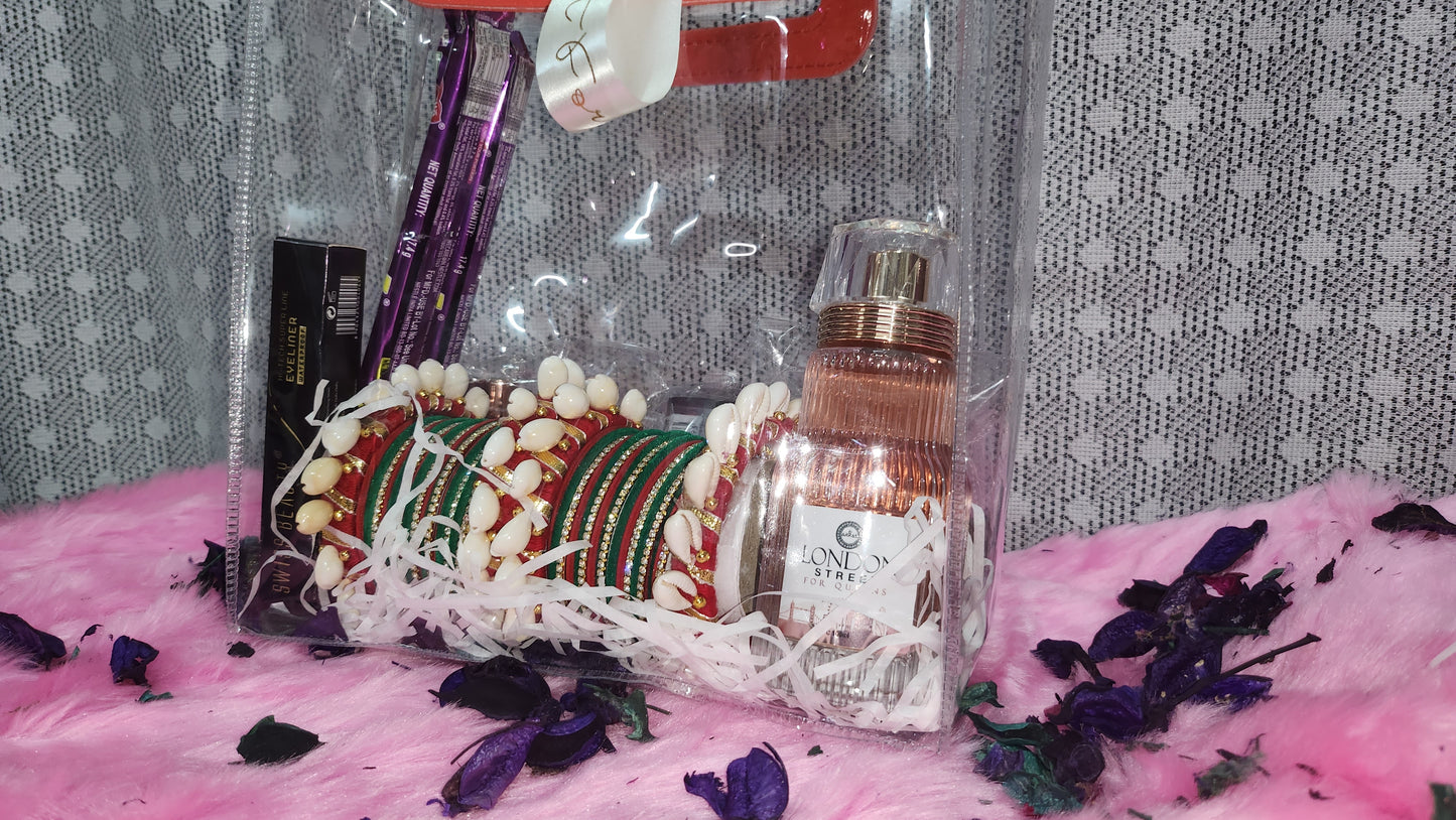 Elegant London Street Perfume & Bangle Gift Set - Clear Tote Bag