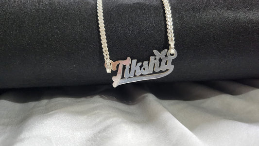 Silver Custom Name Necklace | Elegant Script with Butterfly Charm